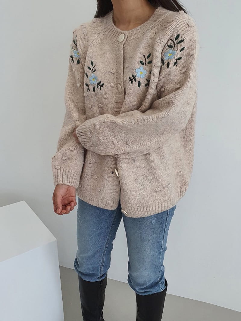 REFRESH - Korean Children Fashion - #Kfashion4kids - Flower Pompom Cardigan - 2