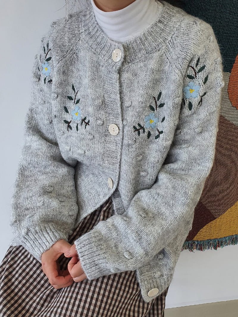 REFRESH - Korean Children Fashion - #Kfashion4kids - Flower Pompom Cardigan - 3