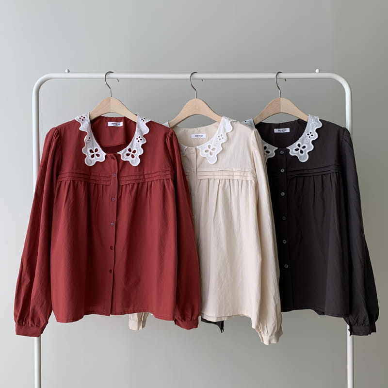 REFRESH - Korean Children Fashion - #Kfashion4kids - Collar Wave Blouse - 3