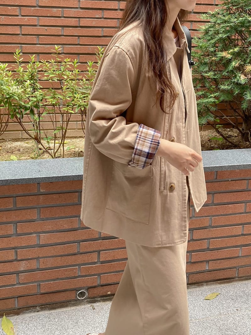 REFRESH - Korean Children Fashion - #Kfashion4kids - Check Combi Field Jacket - 4