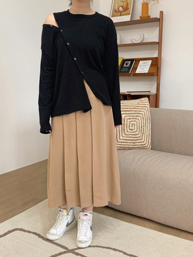REFRESH - Korean Children Fashion - #Kfashion4kids - Diagonal Line Button Tee - 4