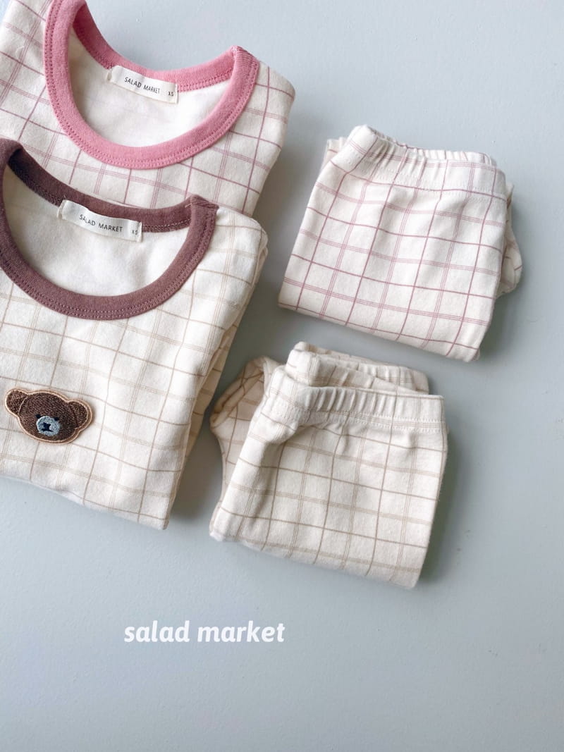 SALAD MARKET - Korean Children Fashion - #Kfashion4kids - Bear Check Pajamas