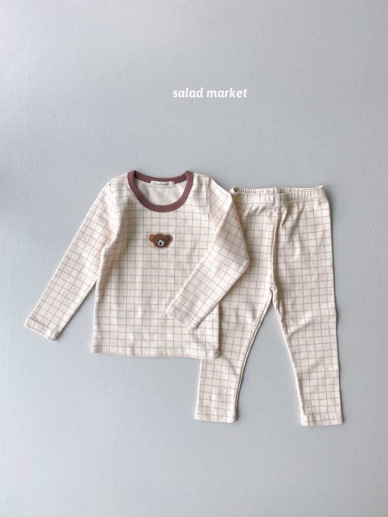 SALAD MARKET - Korean Children Fashion - #Kfashion4kids - Bear Check Pajamas - 4
