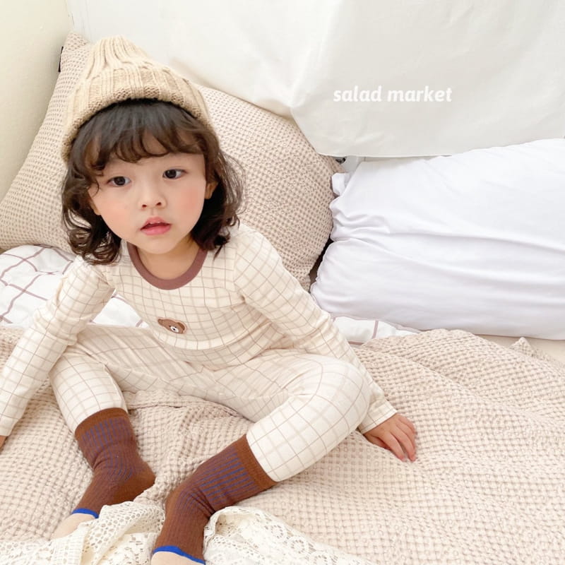 SALAD MARKET - Korean Children Fashion - #Kfashion4kids - Bear Check Pajamas - 9