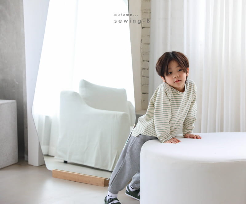 SEWING-B - Korean Children Fashion - #Kfashion4kids - Stripe Layered Long Tee - 10