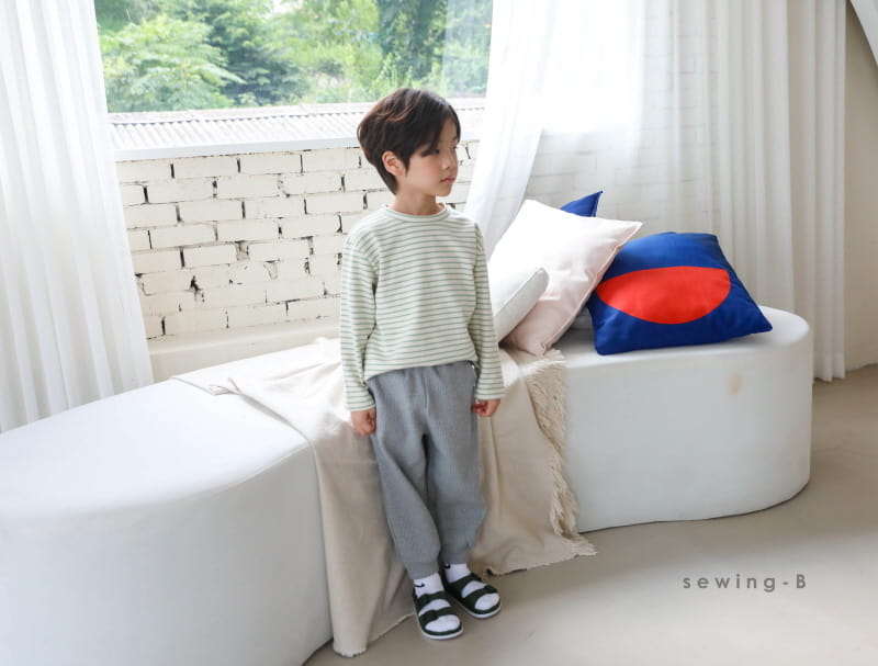 SEWING-B - Korean Children Fashion - #Kfashion4kids - Stripe Layered Long Tee - 4