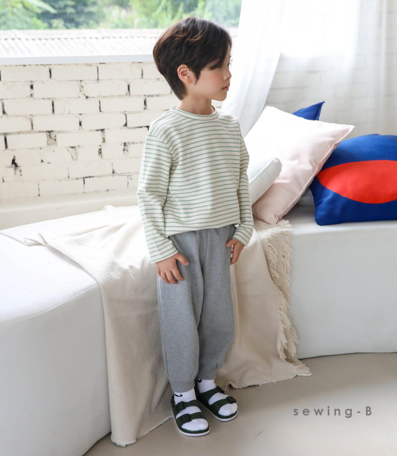 SEWING-B - Korean Children Fashion - #Kfashion4kids - Stripe Layered Long Tee - 6
