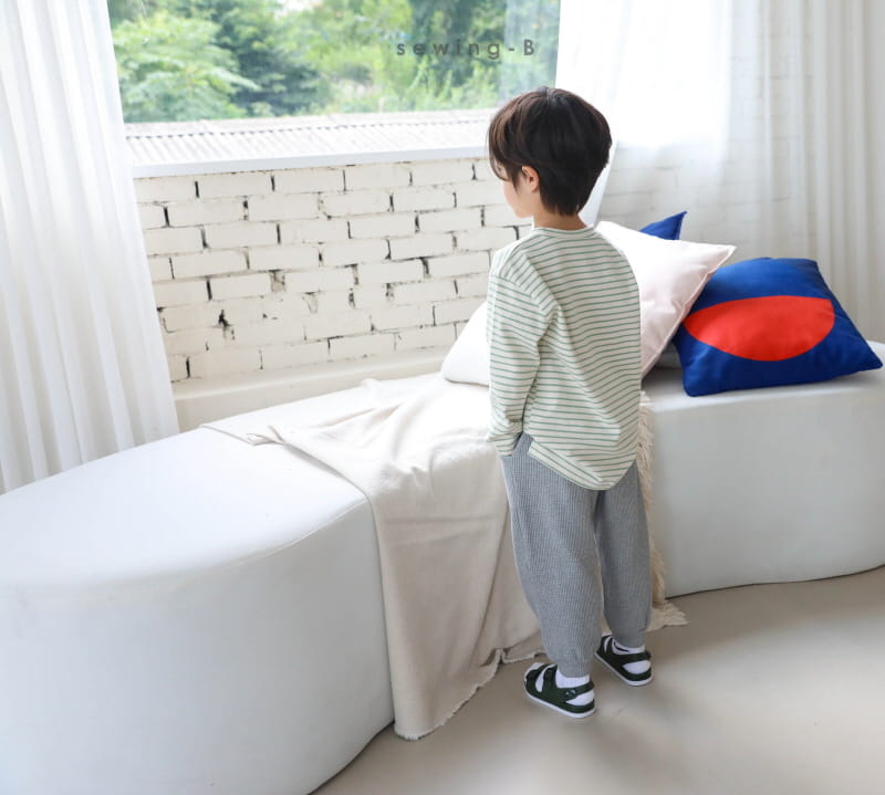 SEWING-B - Korean Children Fashion - #Kfashion4kids - Stripe Layered Long Tee - 8