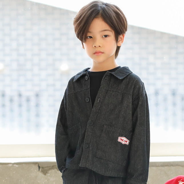 SEWING-B - Korean Children Fashion - #Kfashion4kids - Denim Pocket Shirt