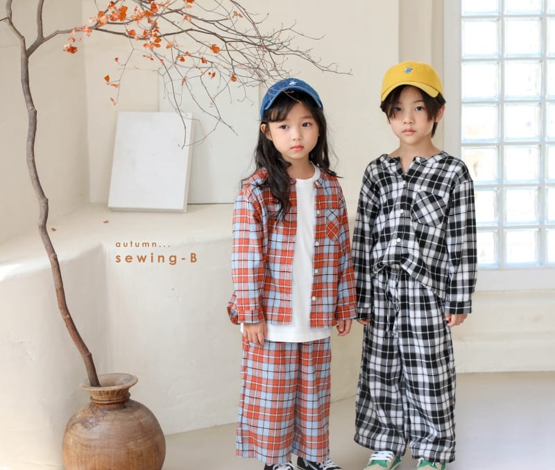 SEWING-B - Korean Children Fashion - #Kfashion4kids - Check Wide Pants - 2