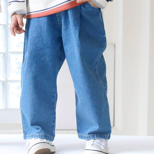 SEWING-B - Korean Children Fashion - #Kfashion4kids - Denim Pintuck Baggy Pants
