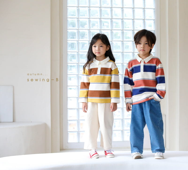 SEWING-B - Korean Children Fashion - #Kfashion4kids - Denim Pintuck Baggy Pants - 2
