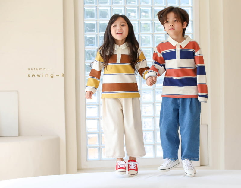 SEWING-B - Korean Children Fashion - #Kfashion4kids - Denim Pintuck Baggy Pants - 3