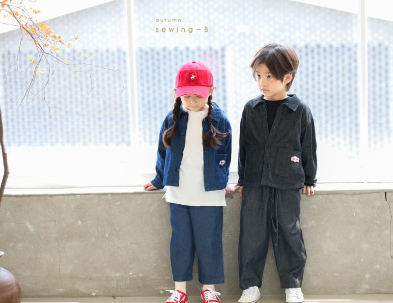 SEWING-B - Korean Children Fashion - #Kfashion4kids - Denim Pintuck Pants - 3
