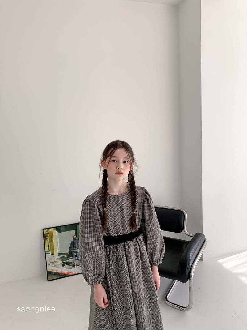SSONGNLEE - Korean Children Fashion - #Kfashion4kids - Check Banding One-piece