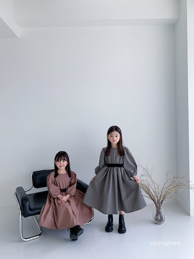 SSONGNLEE - Korean Children Fashion - #Kfashion4kids - Check Banding One-piece - 10