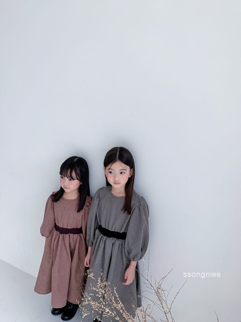 SSONGNLEE - Korean Children Fashion - #Kfashion4kids - Check Banding One-piece - 12