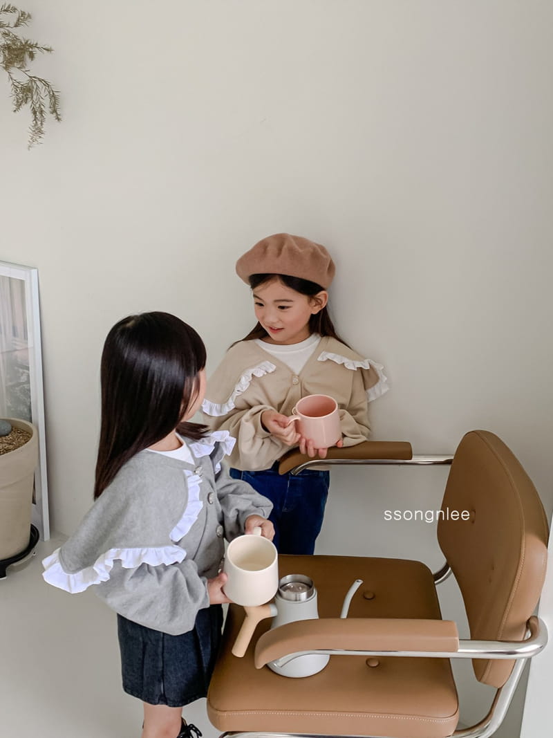 SSONGNLEE - Korean Children Fashion - #Kfashion4kids - Frill Collar Cardigan