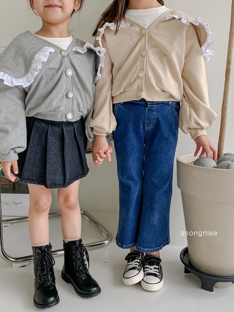 SSONGNLEE - Korean Children Fashion - #Kfashion4kids - Frill Collar Cardigan - 5