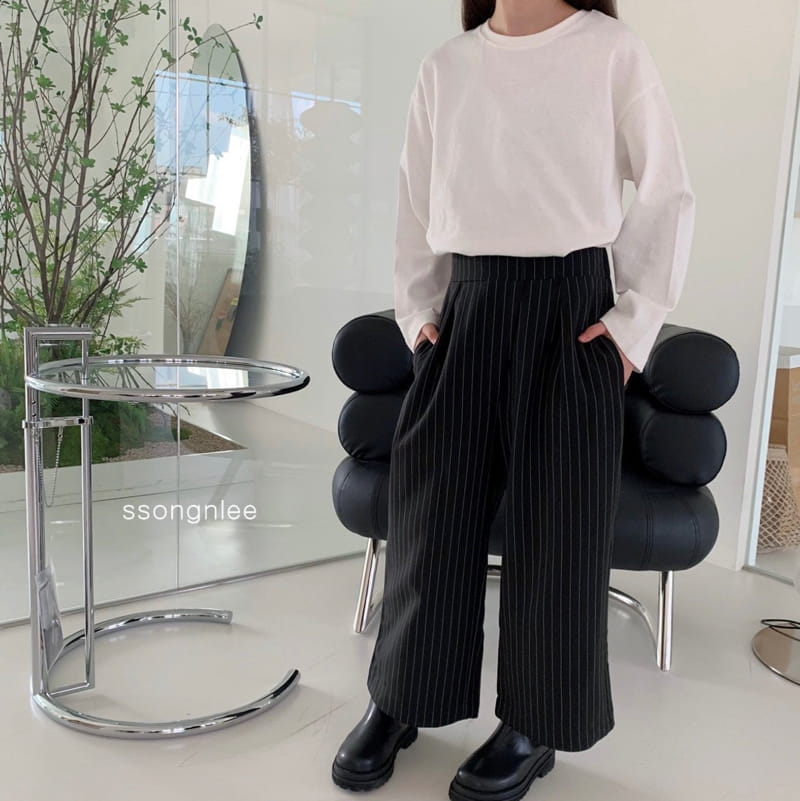 SSONGNLEE - Korean Children Fashion - #Kfashion4kids - Stripe Pintuck Pants with Mom - 8