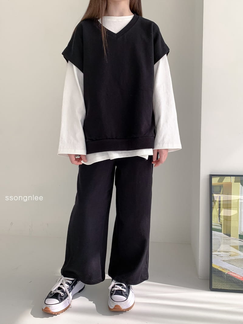 SSONGNLEE - Korean Children Fashion - #Kfashion4kids - V Neck Top Bottom Set with Mom - 8