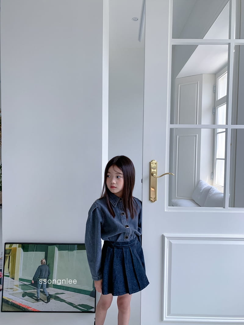 SSONGNLEE - Korean Children Fashion - #Kfashion4kids - Puff Denim Blouse - 11