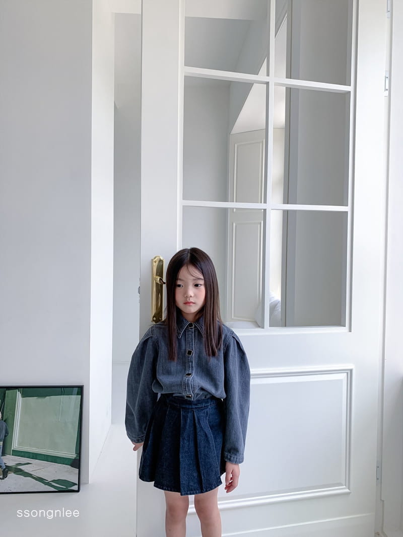SSONGNLEE - Korean Children Fashion - #Kfashion4kids - Puff Denim Blouse - 12