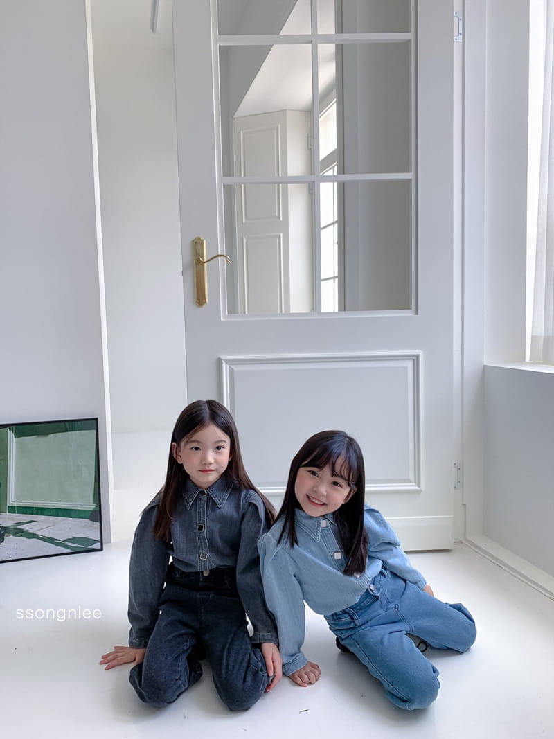 SSONGNLEE - Korean Children Fashion - #Kfashion4kids - Puff Denim Blouse - 4