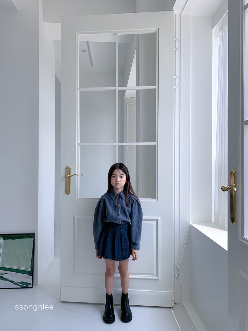 SSONGNLEE - Korean Children Fashion - #Kfashion4kids - Puff Denim Blouse - 9
