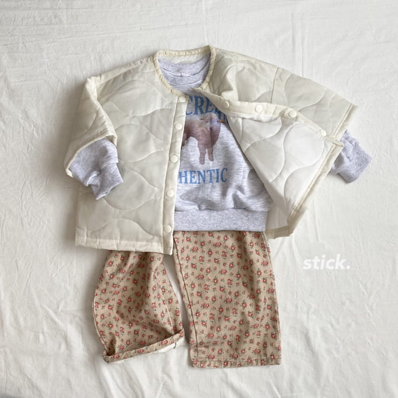 STICK - Korean Children Fashion - #Kfashion4kids - Quilting Short Sleeve Jumper - 2