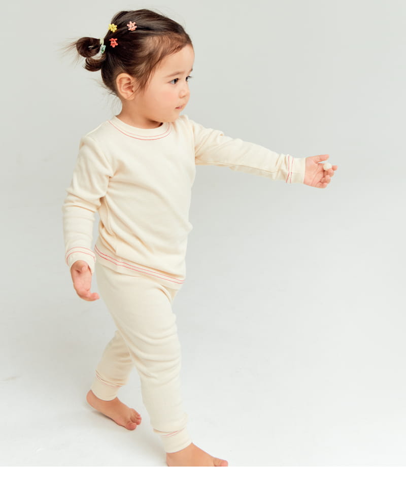 TTASOM - Korean Children Fashion - #Kfashion4kids - Stitch Cream Fraise Easywear - 4