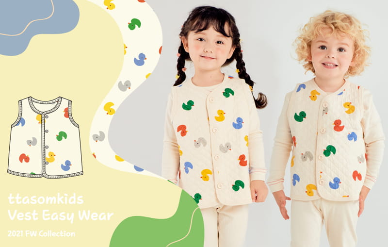 TTASOM - Korean Children Fashion - #Kfashion4kids - Petti Duck Short Sleep Vest