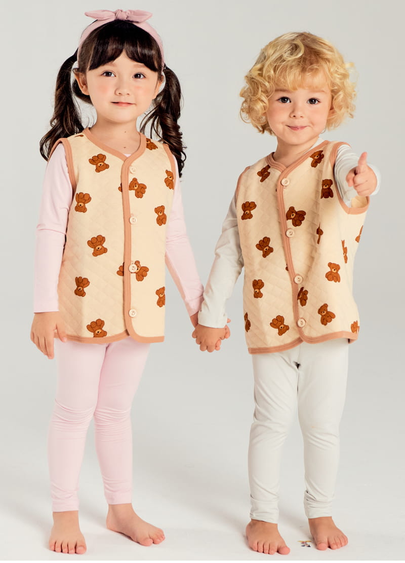 TTASOM - Korean Children Fashion - #Kfashion4kids - My Teddy Bear Short Sleep Vest - 2