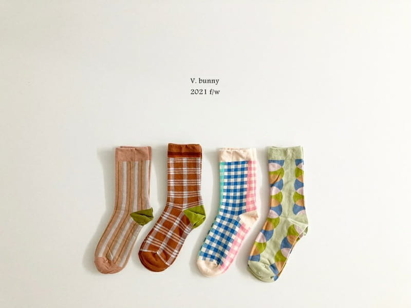 V BUNNY - Korean Children Fashion - #Kfashion4kids - Mom Socks Set [set of 4]