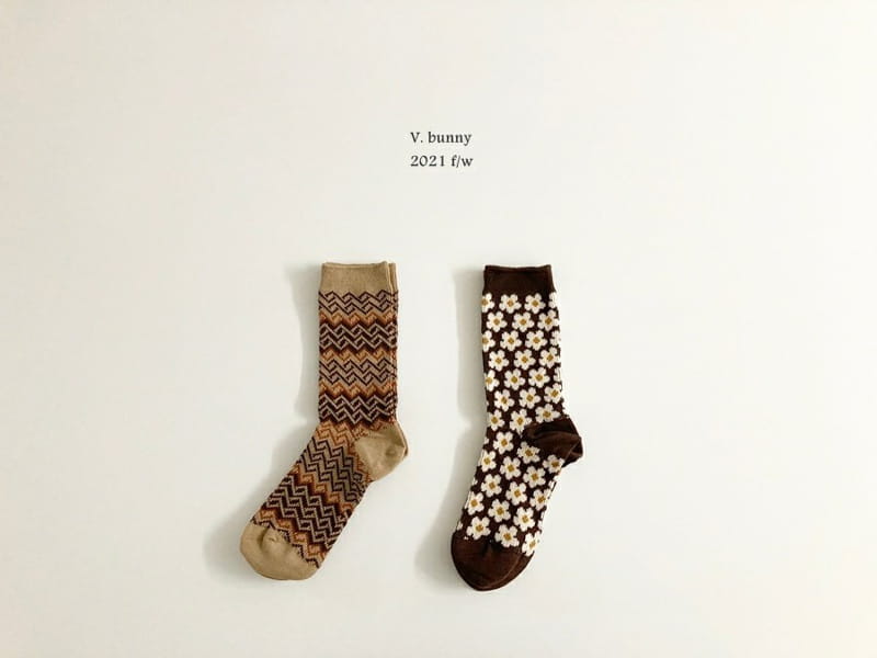 V BUNNY - Korean Children Fashion - #Kfashion4kids - Mom Brown Socks Set [set of 2]
