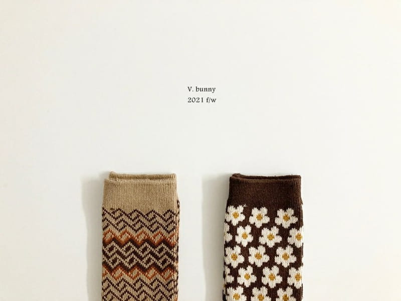 V BUNNY - Korean Children Fashion - #Kfashion4kids - Mom Brown Socks Set [set of 2] - 2