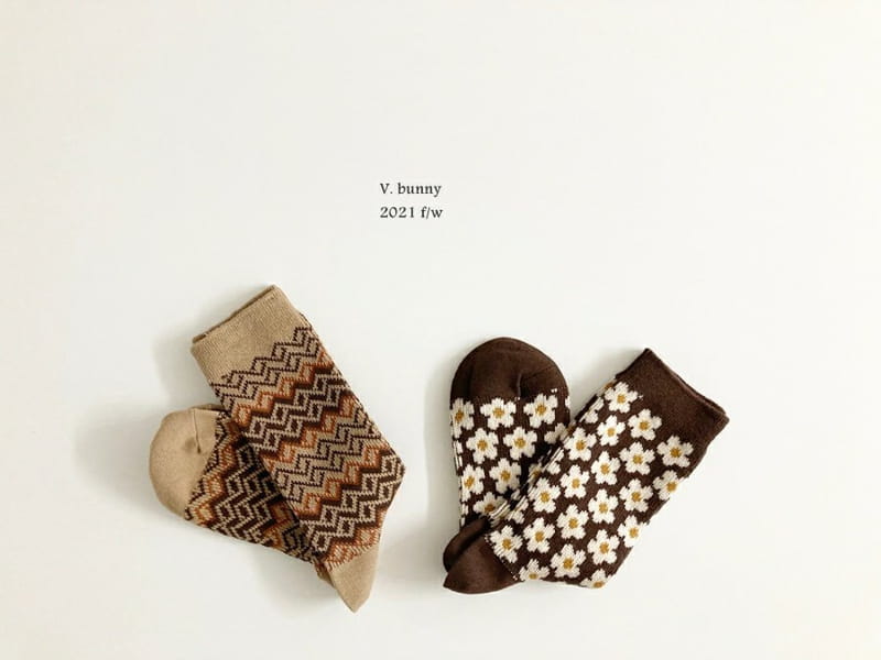 V BUNNY - Korean Children Fashion - #Kfashion4kids - Mom Brown Socks Set [set of 2] - 3