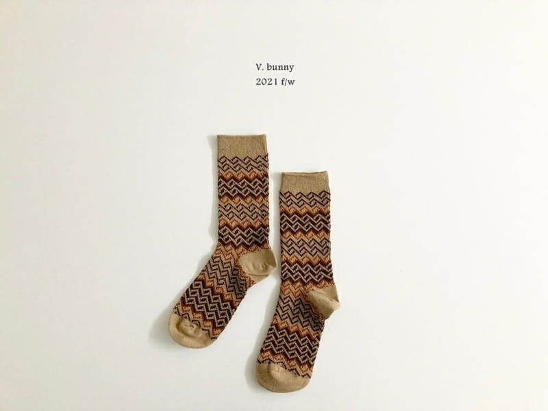 V BUNNY - Korean Children Fashion - #Kfashion4kids - Mom Brown Socks Set [set of 2] - 5