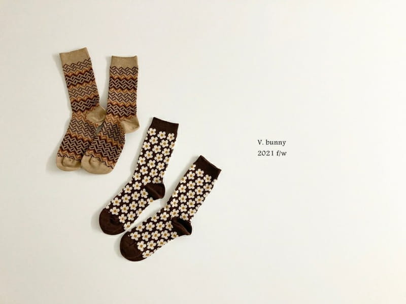 V BUNNY - Korean Children Fashion - #Kfashion4kids - Mom Brown Socks Set [set of 2] - 6