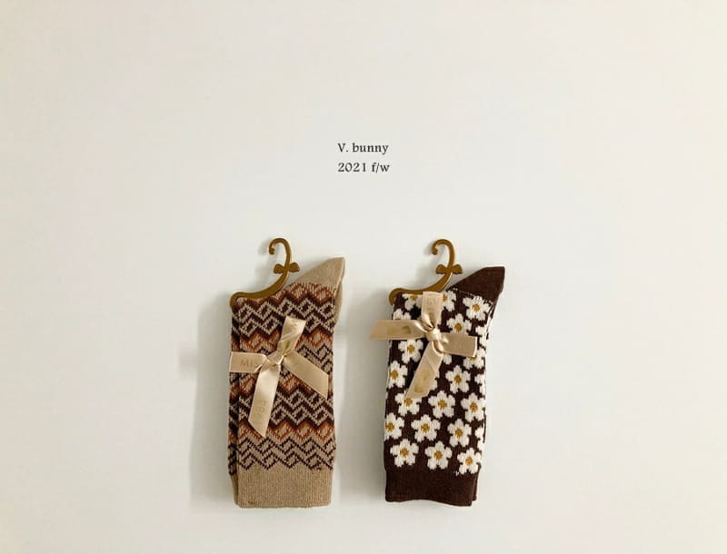 V BUNNY - Korean Children Fashion - #Kfashion4kids - Mom Brown Socks Set [set of 2] - 8