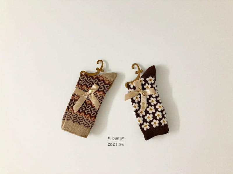 V BUNNY - Korean Children Fashion - #Kfashion4kids - Mom Brown Socks Set [set of 2] - 9