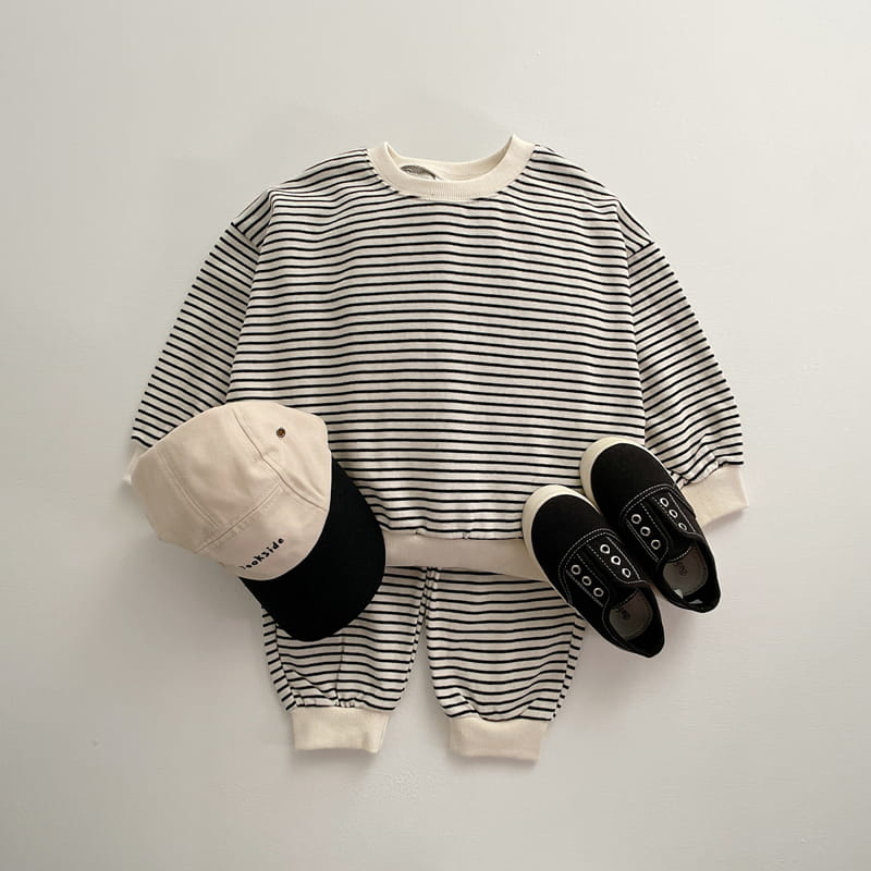VIVID I - Korean Children Fashion - #Kfashion4kids - Stripe Top Bottom Set