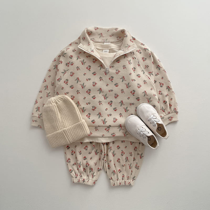 VIVID I - Korean Children Fashion - #Kfashion4kids - Fall Waffle Top Bottom Set - 2