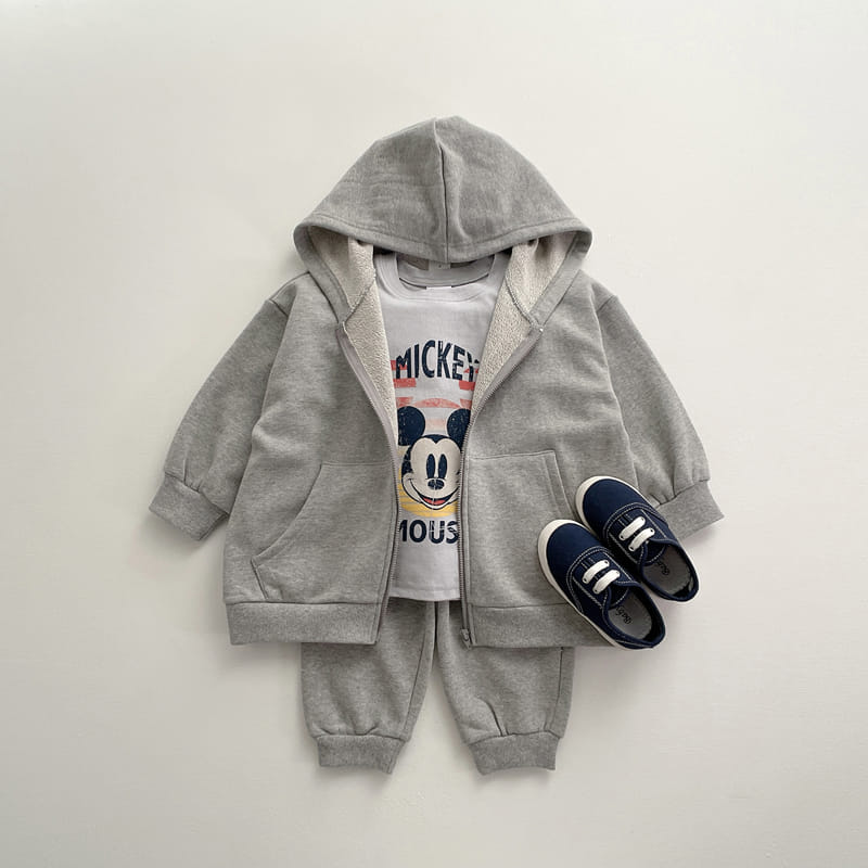 VIVID I - Korean Children Fashion - #Kfashion4kids - Zip-up Top Bottom Set - 2