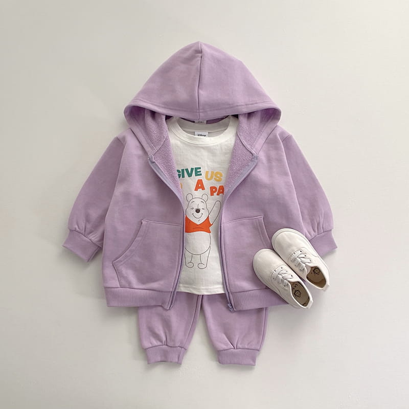VIVID I - Korean Children Fashion - #Kfashion4kids - Zip-up Top Bottom Set - 3