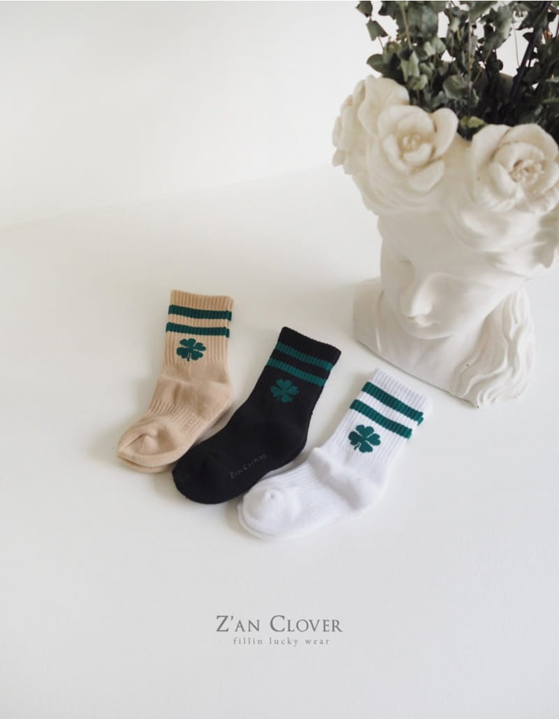 ZAN CLOVER - Korean Children Fashion - #Kfashion4kids - Sports Clover Socks [set of 3]
