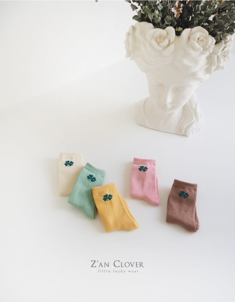 ZAN CLOVER - Korean Children Fashion - #Kfashion4kids - Macaron Clover Socks [set of 5]
