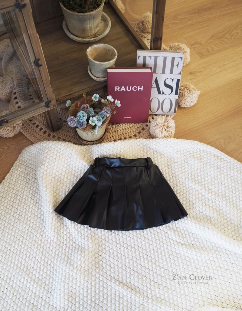ZAN CLOVER - Korean Children Fashion - #Kfashion4kids - Leather Wrinkle Skirt