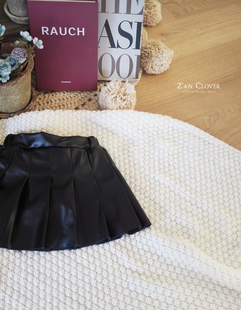 ZAN CLOVER - Korean Children Fashion - #Kfashion4kids - Leather Wrinkle Skirt - 2