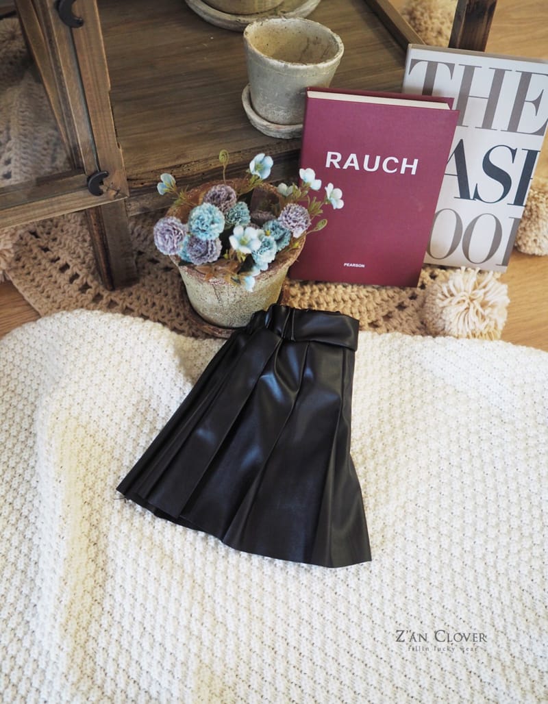 ZAN CLOVER - Korean Children Fashion - #Kfashion4kids - Leather Wrinkle Skirt - 5